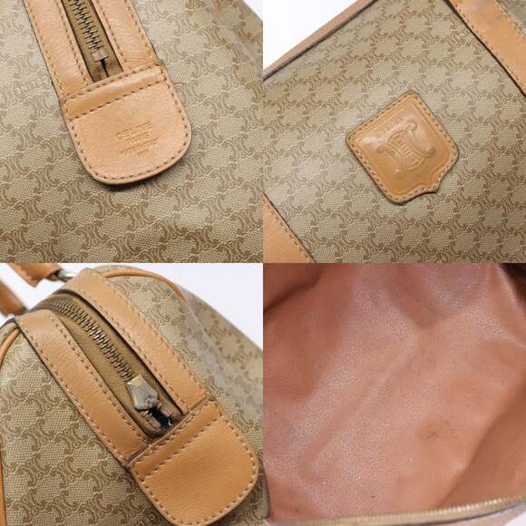 CELINE Macadam Canvas Boston Bag Pvc Beige Gold - Picture 11 of 12